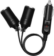 12V/24V 1 to 2 Car Cigarette Lighter Splitter Adapter, 7in UL Wire with 15A Fuse