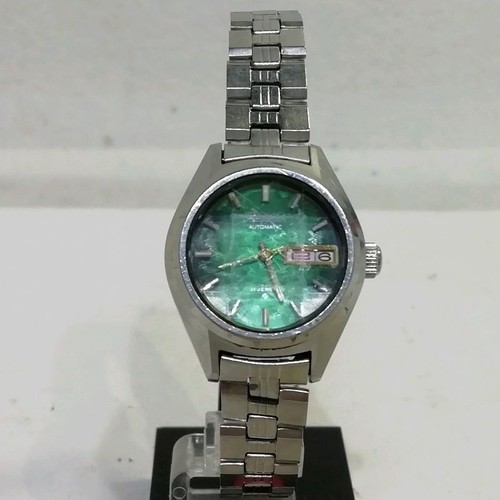 Seiko Damenuhr Automatikaufzug 2706-0320 grün reparaturbedürftig Postkasse