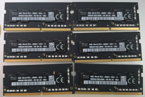 24GB: 6 x Hynix HMA851S6CJR6N-VK 4GB Memory Module - DDR4 SDRAM - SO-DIMM - Picture 1 of 2