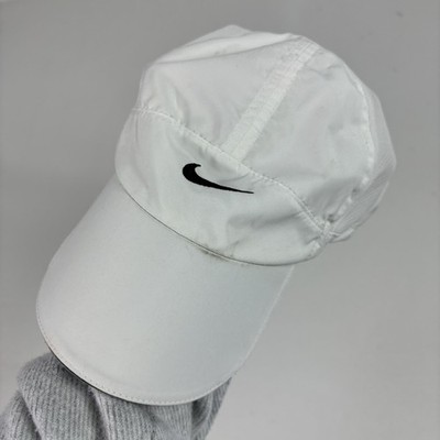 Vintage Nike 7 Panel Hat Dri Fit Strap Back White Tailwind Featherlight Running