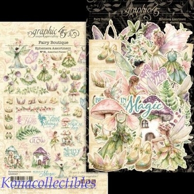 Graphic 45 Fairy Boutique Ephemera New! 61 pcs 4503047