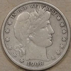 1908 Barber Half Dollar 50c VF Details As Pictured L4-1