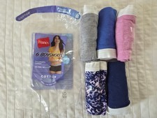 5 Pairs Hanes Boyshorts Cotton Underwear Panties Women's Size 8/XL, Open Bag
