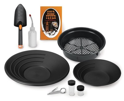 Gold Prospecting Mining Kit 2 Pans Vials Trowel Classifier Snuffer Magnifier