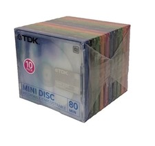 TDK MD-80 Minidisc - MD-C80MIXEC  / 10 PACK / 80 MIN Recordable Audio Music NEW