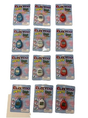 12 VINTAGE ELECTRO PETS DINO GAME TAMAGOTCHI LIKE KNOCK OFF VIRTUAL PET TOY RARE