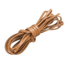 Flat Leather Cord, 3.3 Yard 4mm Leather String Strips for DIY Crafts Khaki