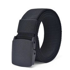 Men's Plastic Cam Buckle Nylon Canvas Tactical Waistband Military Belt Black 