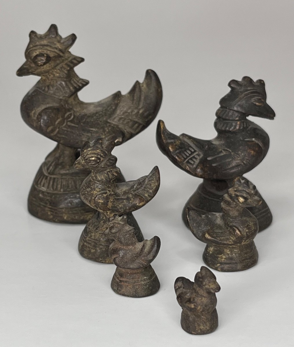 18th Century Burmese Opium Weight - Set of Six Hintha Birds (519