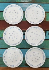 Vintage Corelle Provincial Blue Floral Dessert Bread Plates 6 3/4" Set of 6