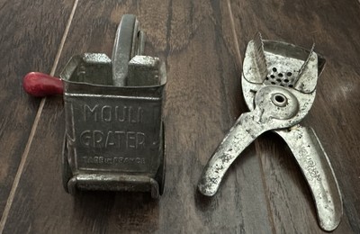 Vintage Kitchen Lot MOULI Cheese Grater VAUGHN Limon Lime Squeezer Repurpose