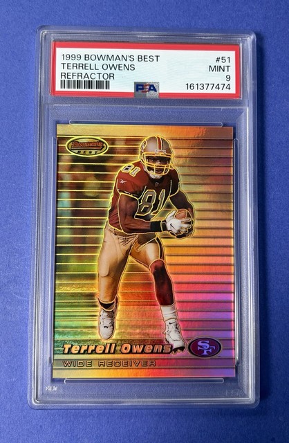 1999 Bowman’s Best Terrell Owens Refractor San Francisco 49ers #51 PSA 9