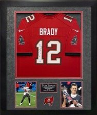 Tom Brady Autograph Jersey Tampa Bay Buccaneers Red Framed 37×45