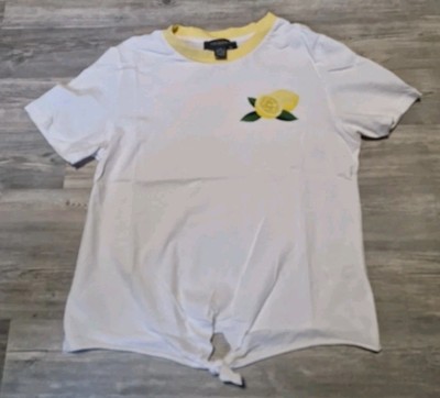 Primark Shirt Tshirt Crop Top ZITRONE Knotendetail  Gr. S        NEUwertig