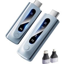 2025 Upgraded Wireless HDMI Transmitter and Receiver 328FT/100M, Plug  Play ...
