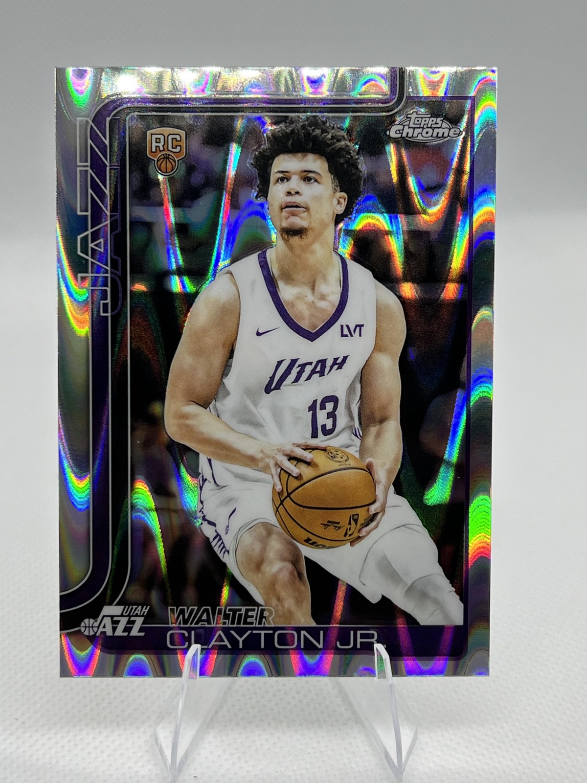 2025-26 Topps Chrome #268 Walter Clayton Jr. RayWave Refractor RC Jazz A35