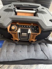 RIDGID Job Site Radio Model R84082 ShockMount Armor AM/FM Apple Dock