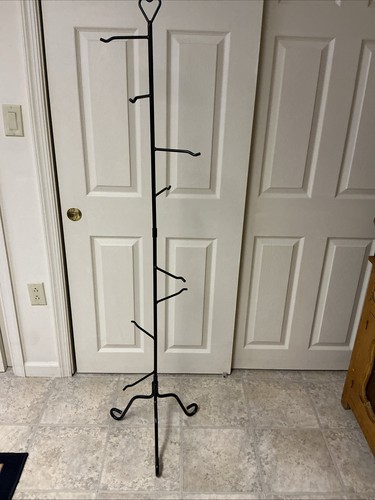 64” Longaberger Heart Top Wrought Iron Basket Stand 8 Hooks