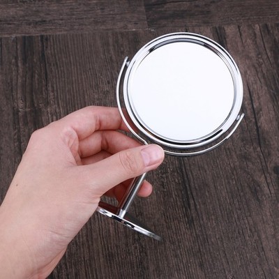 Round Small Mirror with Stand Tabletop Makeup Mirrors Double Sided