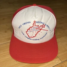 VTG YoungAn West Virginia Welding Supply Co Map Trucker Mesh Snap Hat *SEE BRIM*