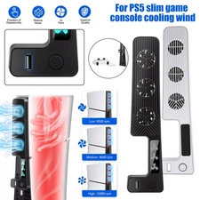 Cooling Fan for PS5 Slim Efficient Cooling Accessories w/ 3 Fan Quiet Cooler Fan