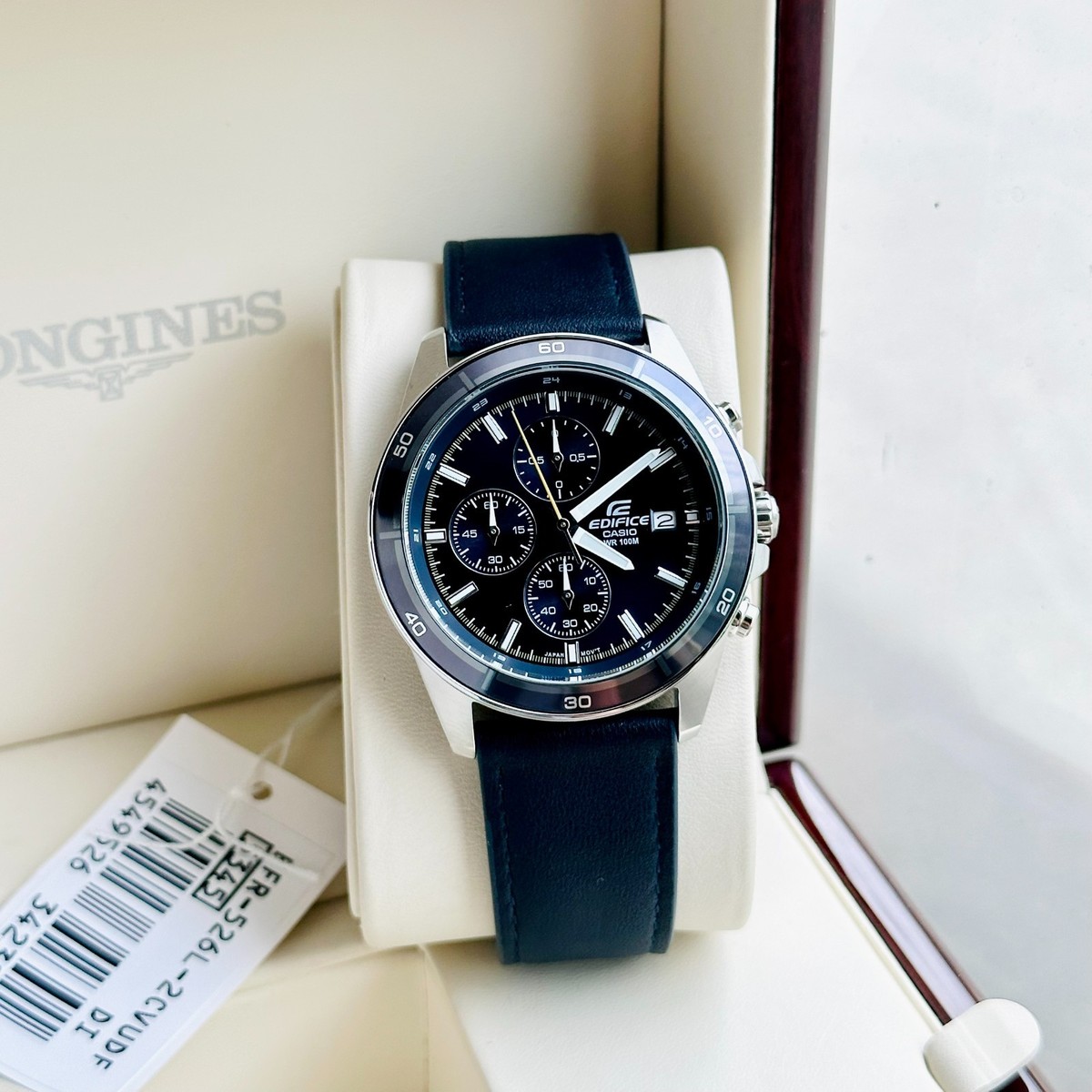Casio Edifice EFR-526L-2C Chronograph Blue Analog Leather Men's