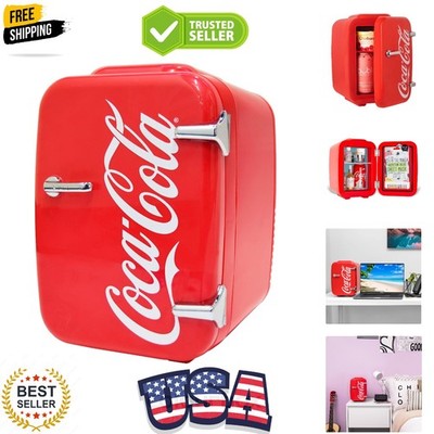 Stylish Coca-Cola 4L Mini Fridge - Ideal for Snacks, Drinks & Skincare Storage