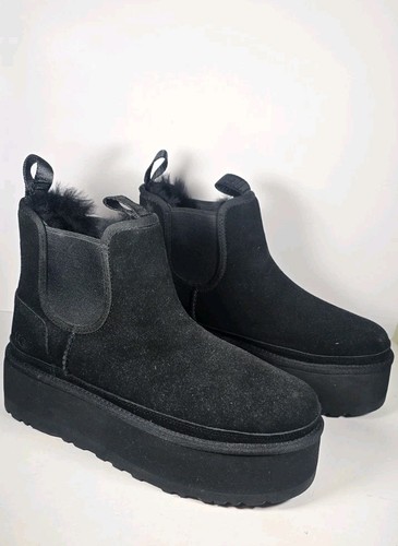Botas Chelsea Ugg Neumel Plataforma Reino Unido Talla 8 | EU 41 | Negras - Imagen 4 de 9