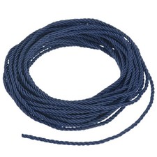 11 Yards Soft Twisted Rope Trim, 3mm Navy Blue Polyester Cord for DIY Craft