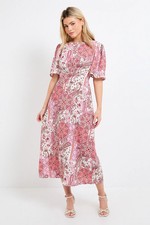 Dorothy Perkins Pink Midi Dress Womens Occasion Dresses