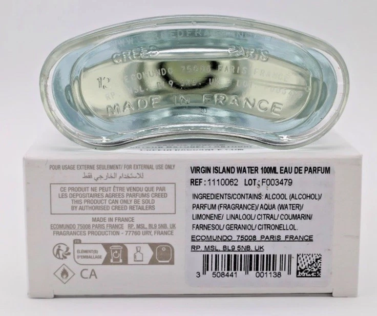 Creed Virgin Island Agua Eau de Parfum 100 ml/3,3 oz Perfume Nuevo Foto 2 de 4