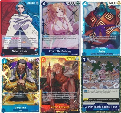 Red/Blue Vivi Deck -Silvers Rayleigh - Borsalino - Jinbe - One Piece - NM