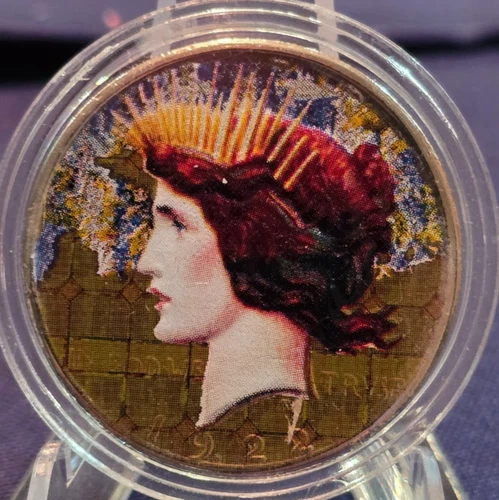 1922-P $1 Peace Dollar ARTFULLY COLORIZED.  A STUNNER.  COIN ONLY!!  PROOF