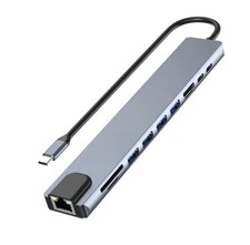 8 in1 Multiport USB-C Hub Type C To USB 3.0 4K HDMI Adapter For Macbook Laptop