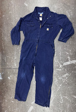 Carhartt FR Flame Resistant Coveralls Navy Blue Mens XL Workwear Made in Mexico