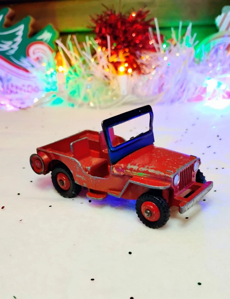 Jeep Willys CJ Civil Rojo Diecast No. DE COLECCIÓN DINKY TOYS 405 Meccano años 40-50 Foto 2 de 4