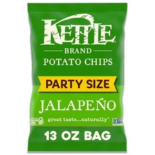 Kettle Brand Potato Chips, Jalapeno Kettle Chips, Party Size, 13 Oz