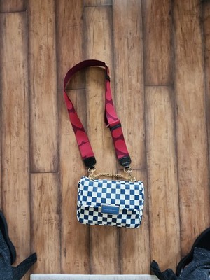 Marc By Mark Jacobs White And Blue Checkered Shoulder Bag Purce