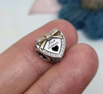 NEU Original Pandora Silber & 14k Gold Just Married Charm Klar CZ  VERPACKT