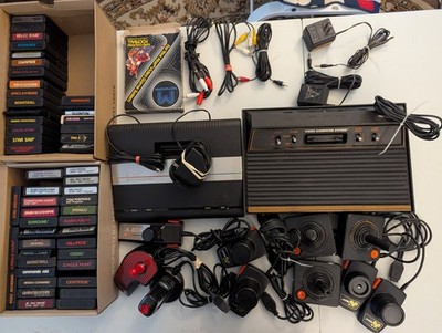 Atari 7800 Console & Atari 2600 Console With 51 Games Bundle Lot ...