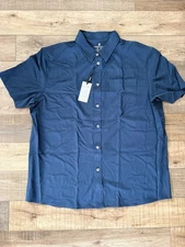 Veboon Performance Men's Size XL Short Sleeve Button Up Shirt