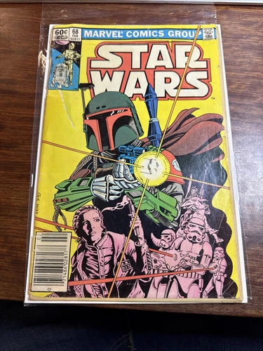 Star Wars #68 Boba Fett  Marvel 1983 Mandalorian Newsstand Torn Cover