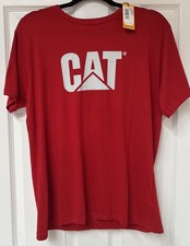 Caterpillar Workwear Men  s Short Sleeve T-Shirt Red CAT Logo NWT Medium