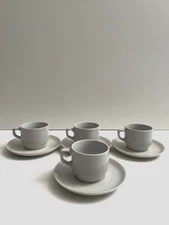 Vintage Set of Monopoli 4 Espresso Cups Saucers Italian Bapoenses L@@k!