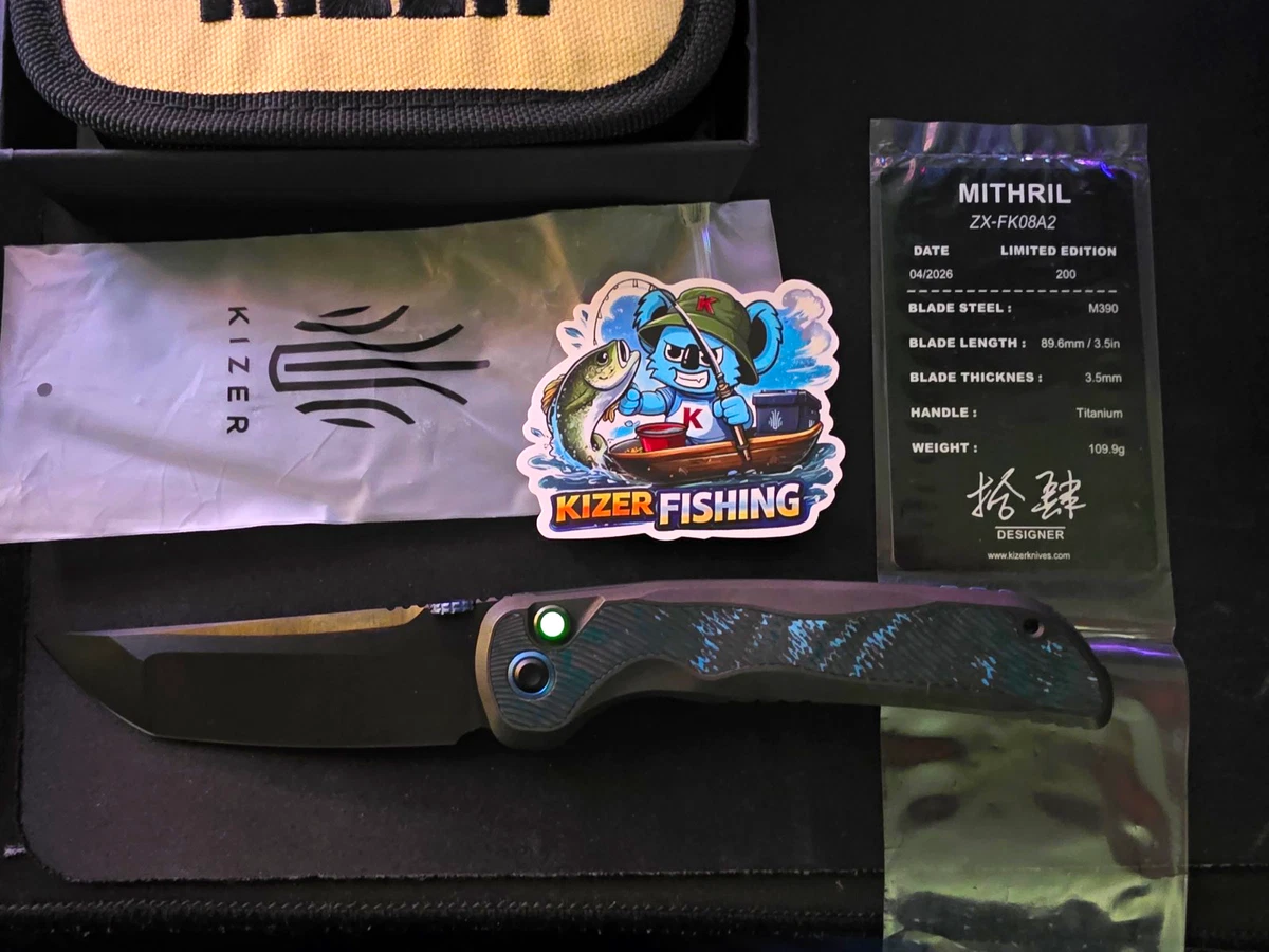 Kizer Titanium Handle Plain Collectible Folding Knives for sale | eBay