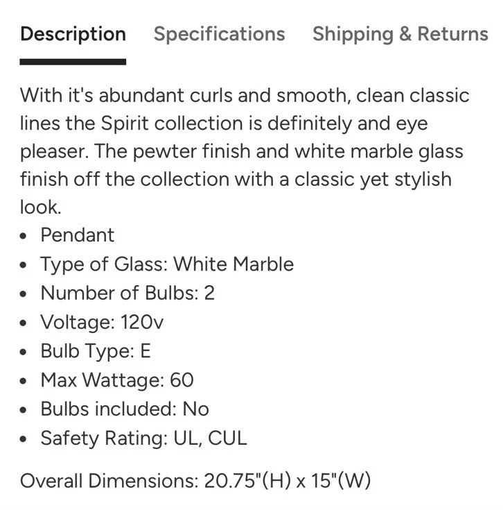 Savoy House Pewter Pendant Light with White Marble - Image 3 of 4