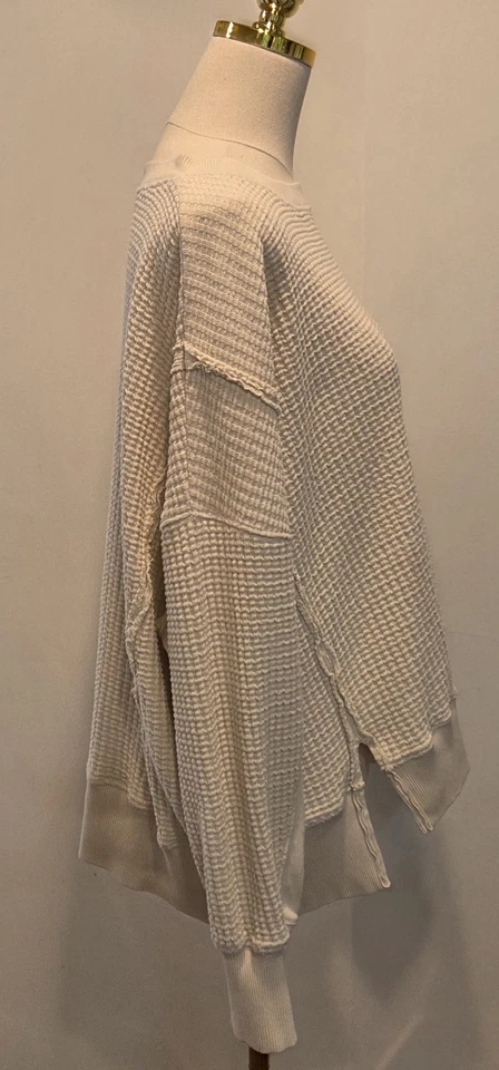 American Eagle This Feels Seriously Lived-In 象牙色运动衫女式 M 松弛 — 第 4/4 张图片