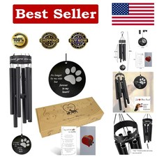 Personalized Durable Aluminum Pet Remembrance Wind Chime - 30" Paw Print