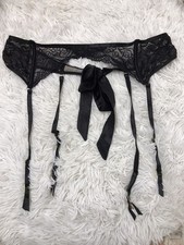 Lace Floral Garter Belt Straps Metal Clasp Romance Ribbon on Back Lingerie 3XL