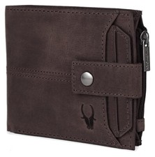 NEW Brown Men's Leather Bifold Zip Wallet RFID Protected GIFT for Men